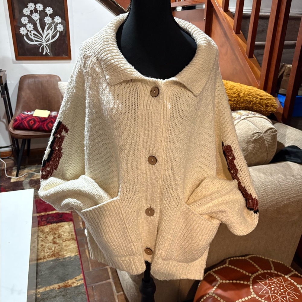 Anthropology Pilcro Western Horse Graphic Cardigan